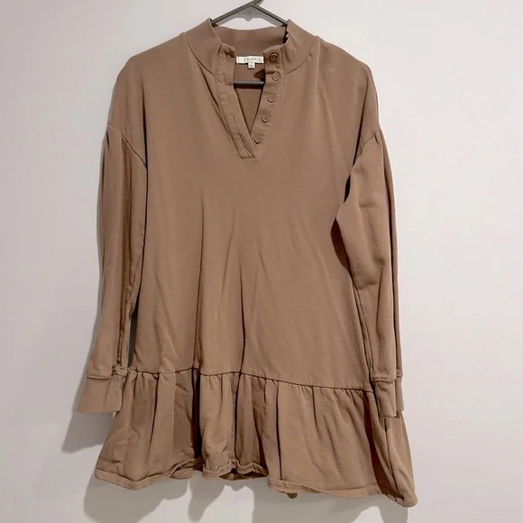 drop waist sweatshirt dress Drop Waist Sweatshirt Dress-Bluejay Embroidery main image 0